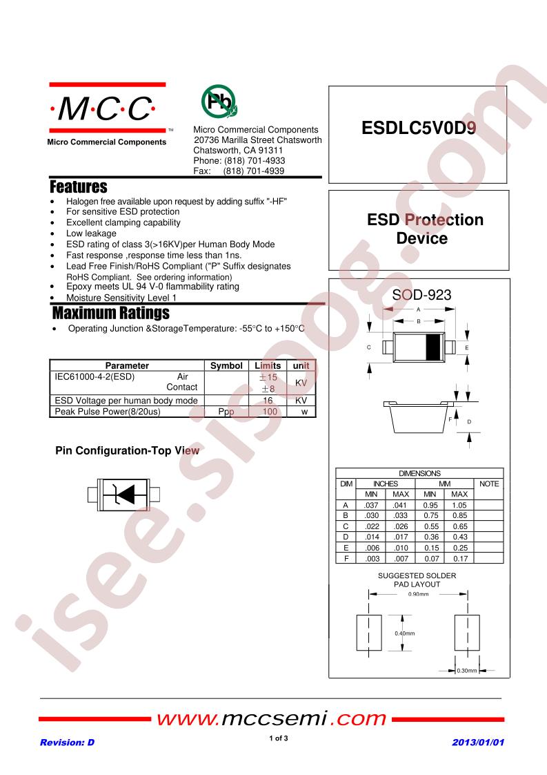 ESDLC5V0D9-TP