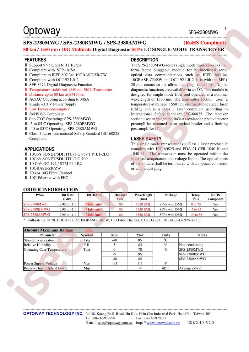 SPS-2380BMWG