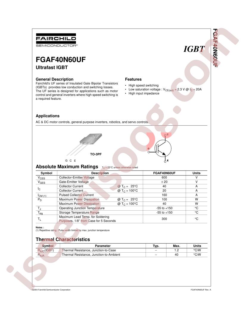 FGAF40N60UF