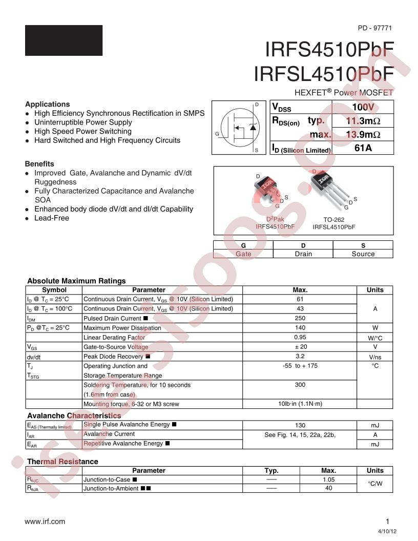 IRFSL4510PBF