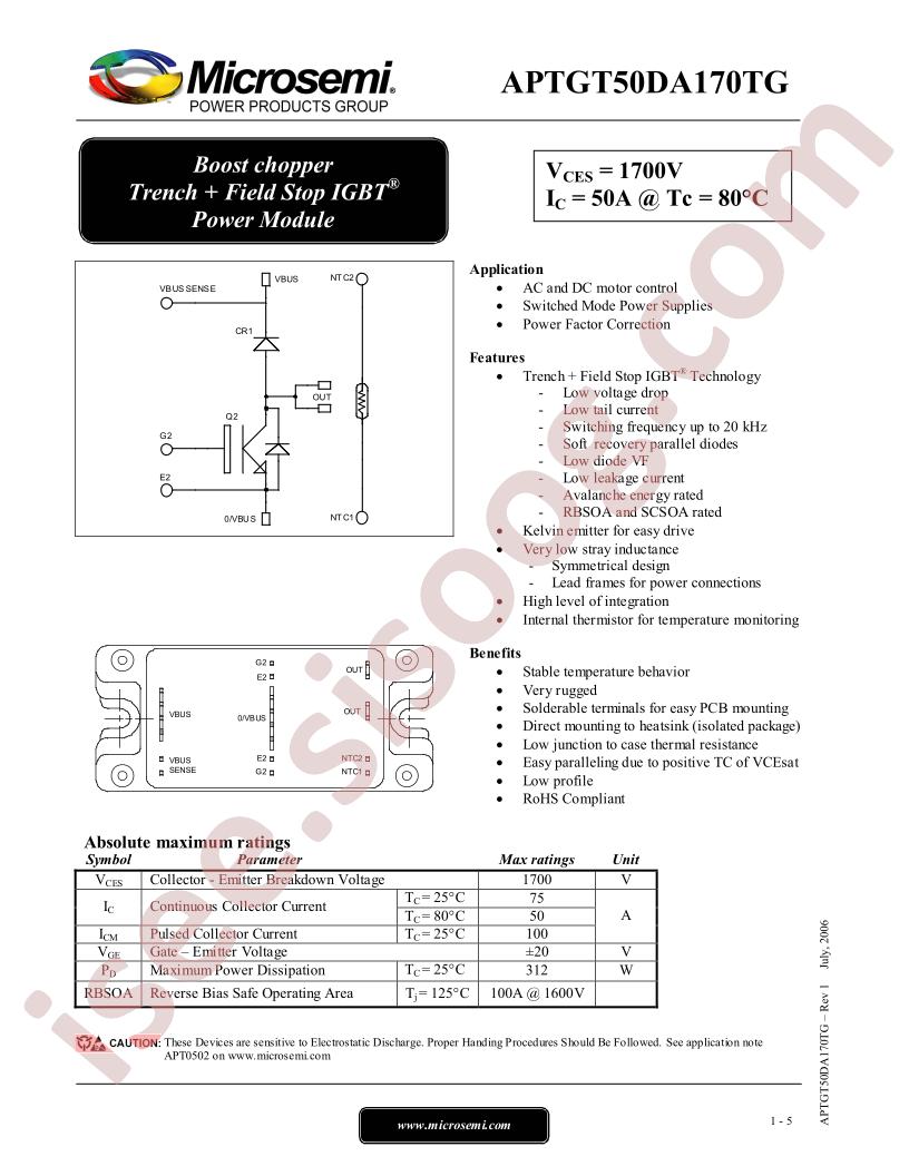 APTGT50DA170TG