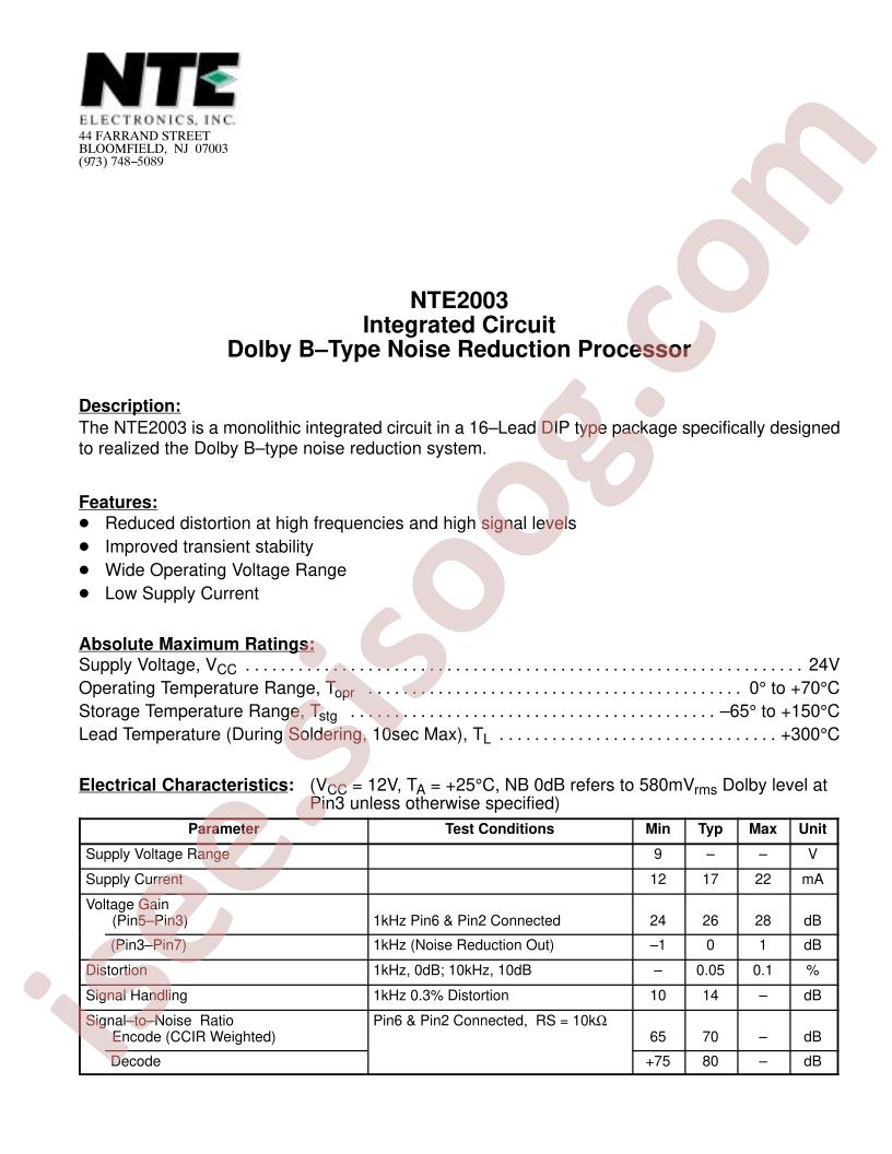 NTE2003