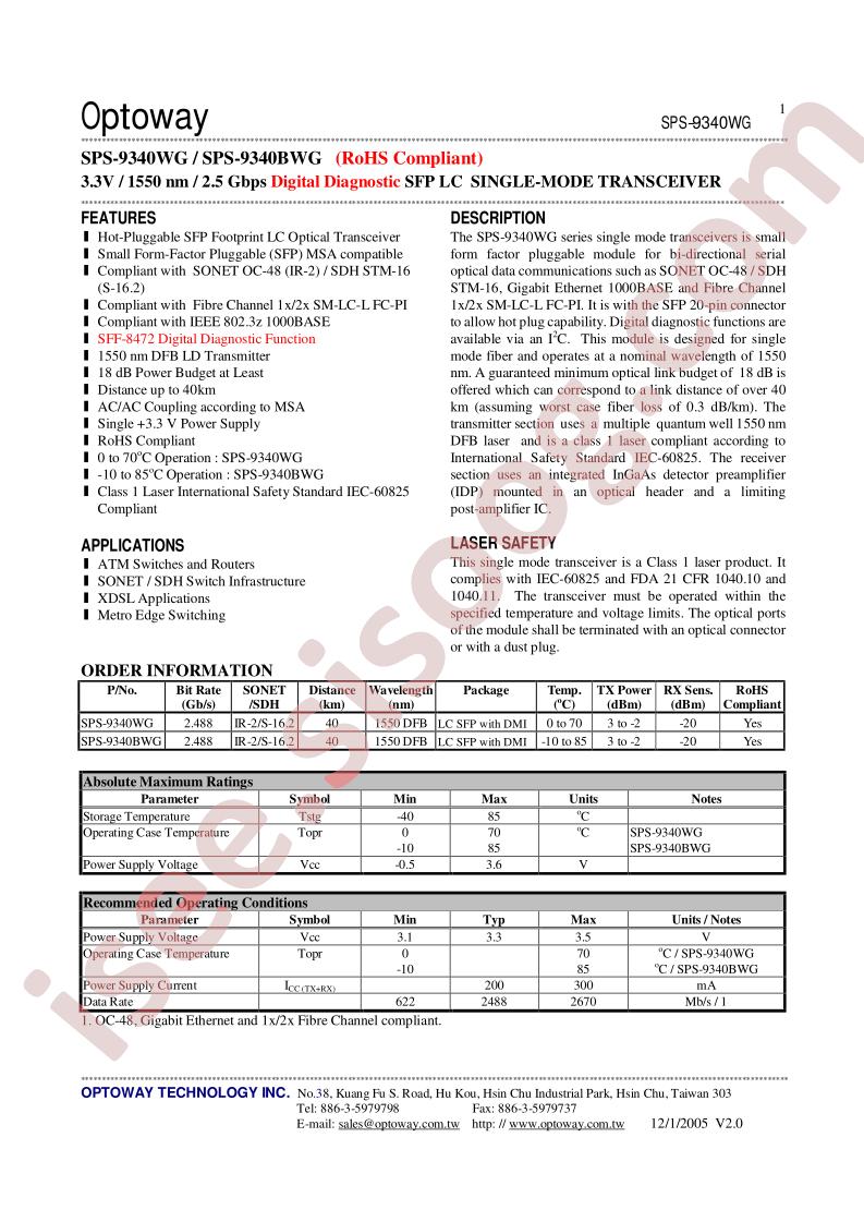 SPS-9340WG