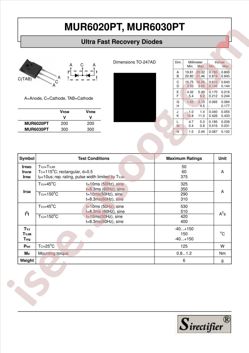 MUR6020PT