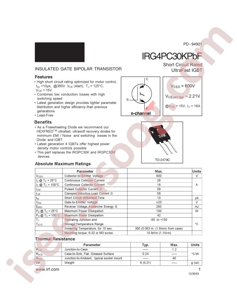 IRG4PC30KPBF