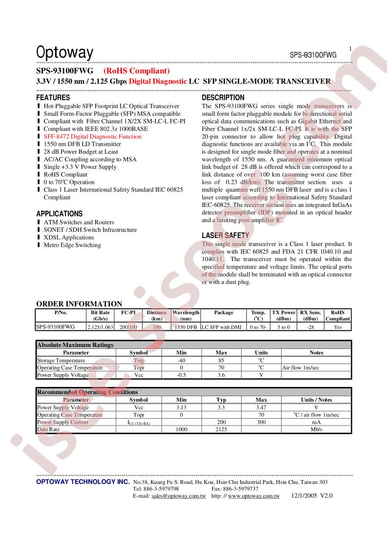 SPS-93100FWG