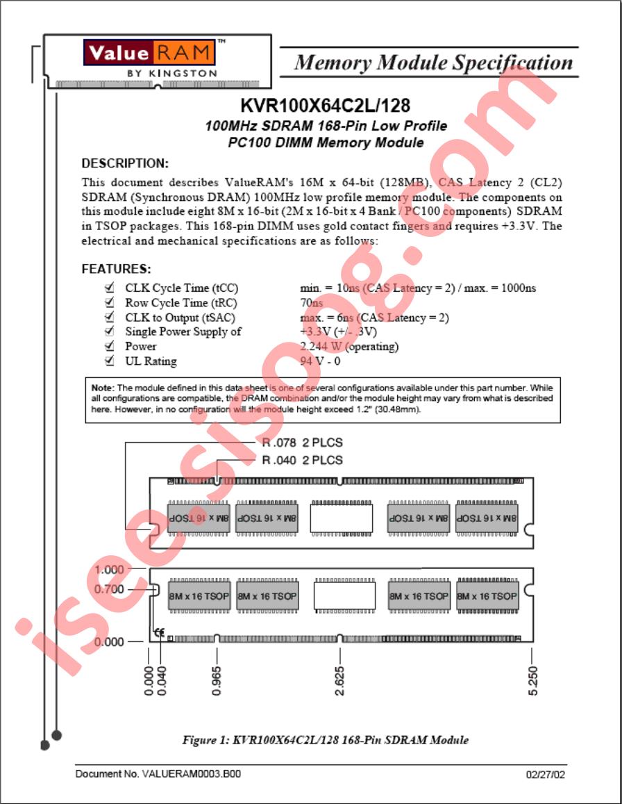 KVR100X64C2L