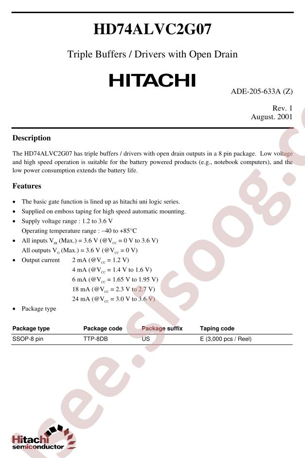 HD74ALVC2G07