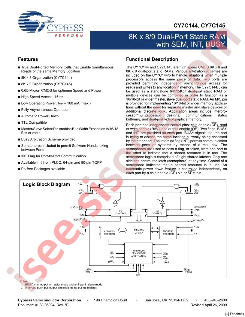 CY7C144-15AXC