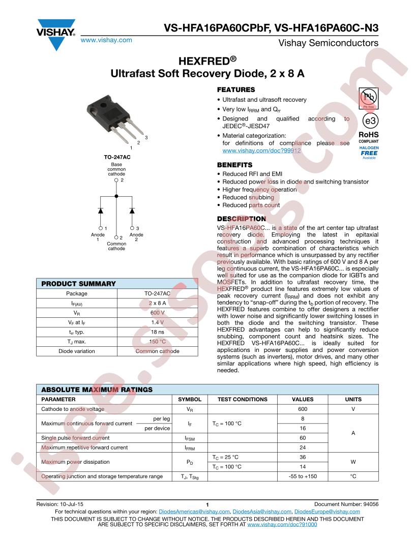 VS-HFA16PA60C-N3