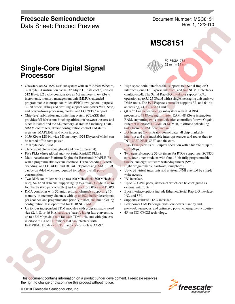 MSC8151TVT1000B