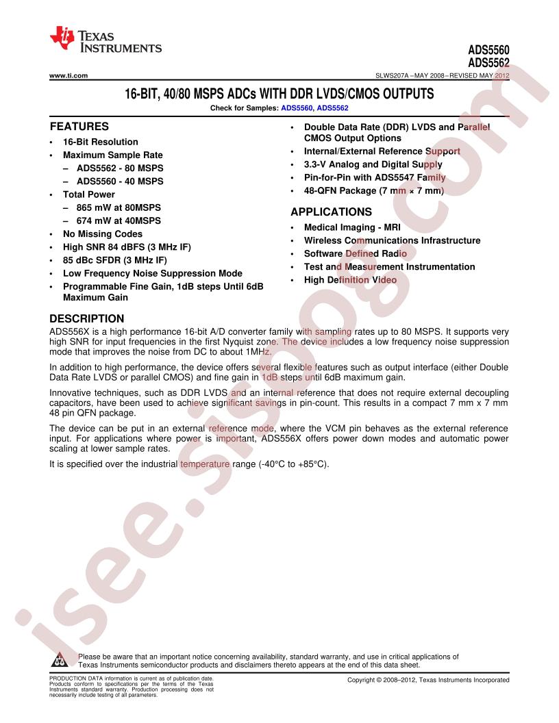 ADS5560EVM