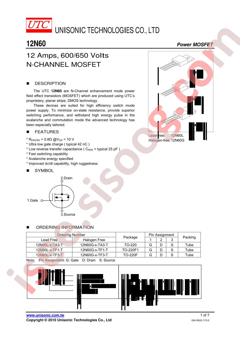 12N60G-X-TF1-T