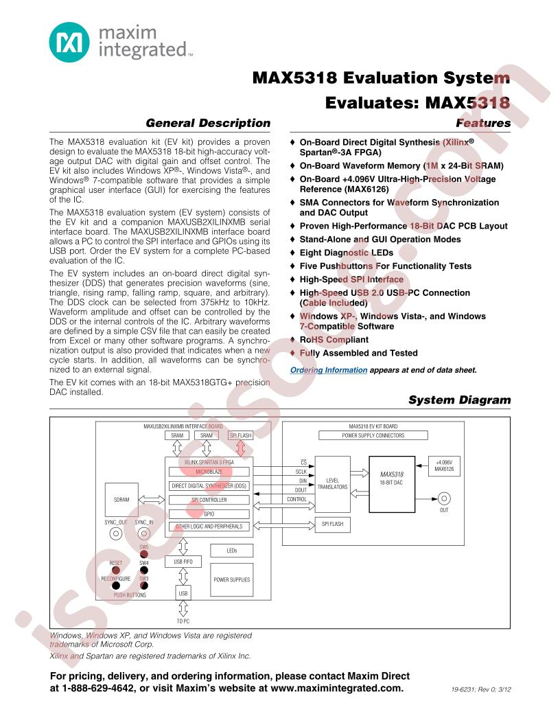MAX5318EVSYS