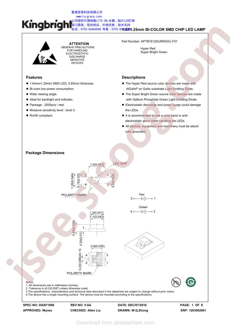 APTB1612SURKSGC-F01