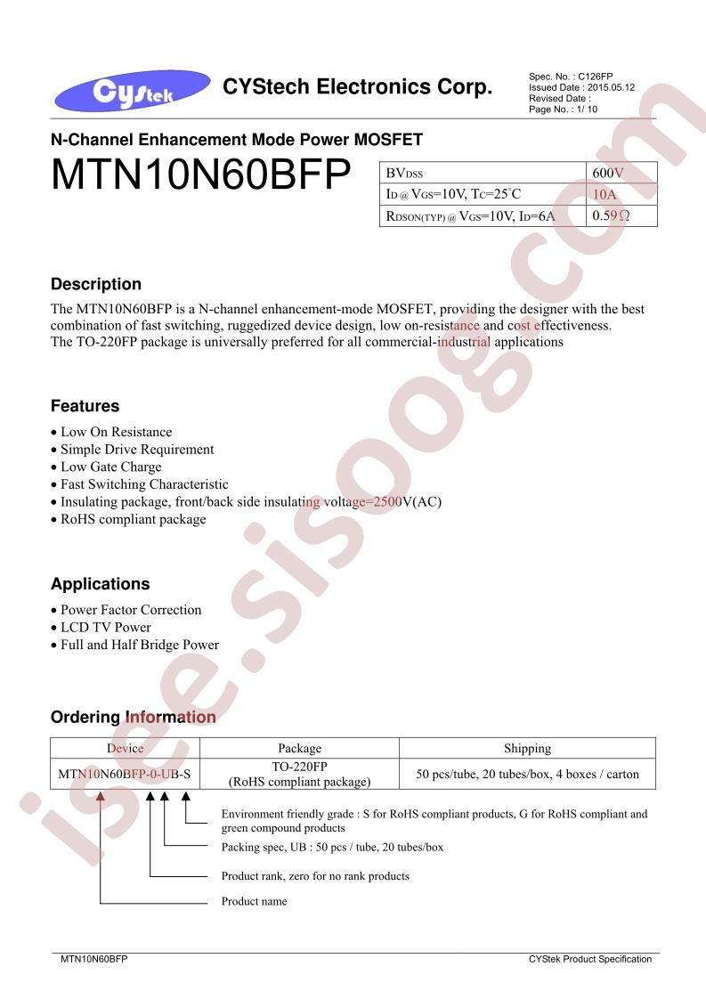 MTN10N60BFP