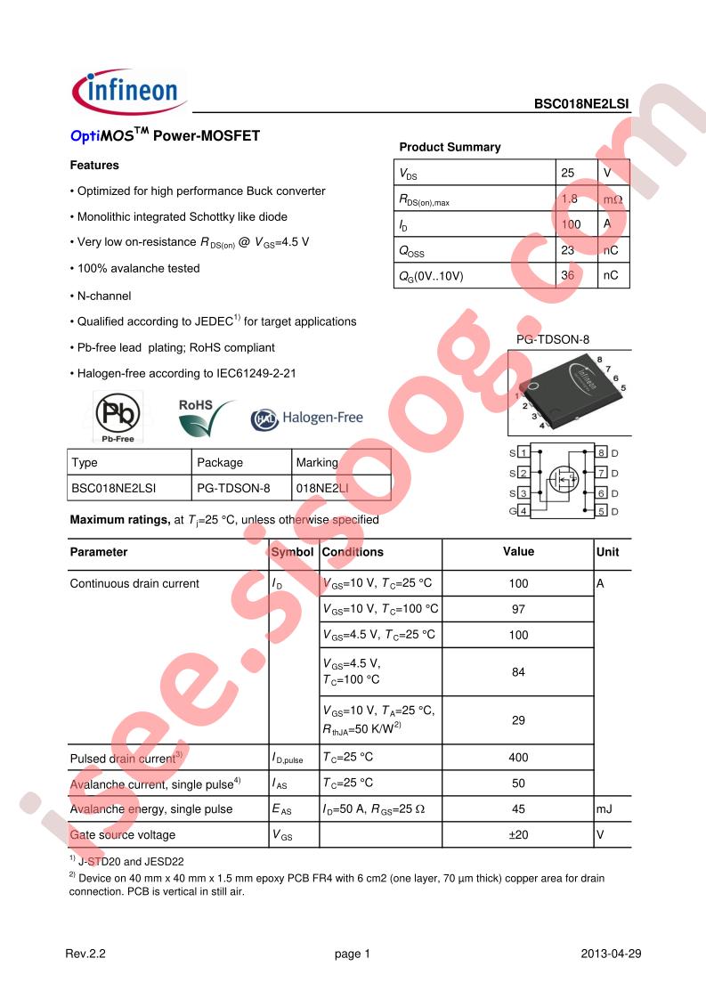 BSC018NE2LSI