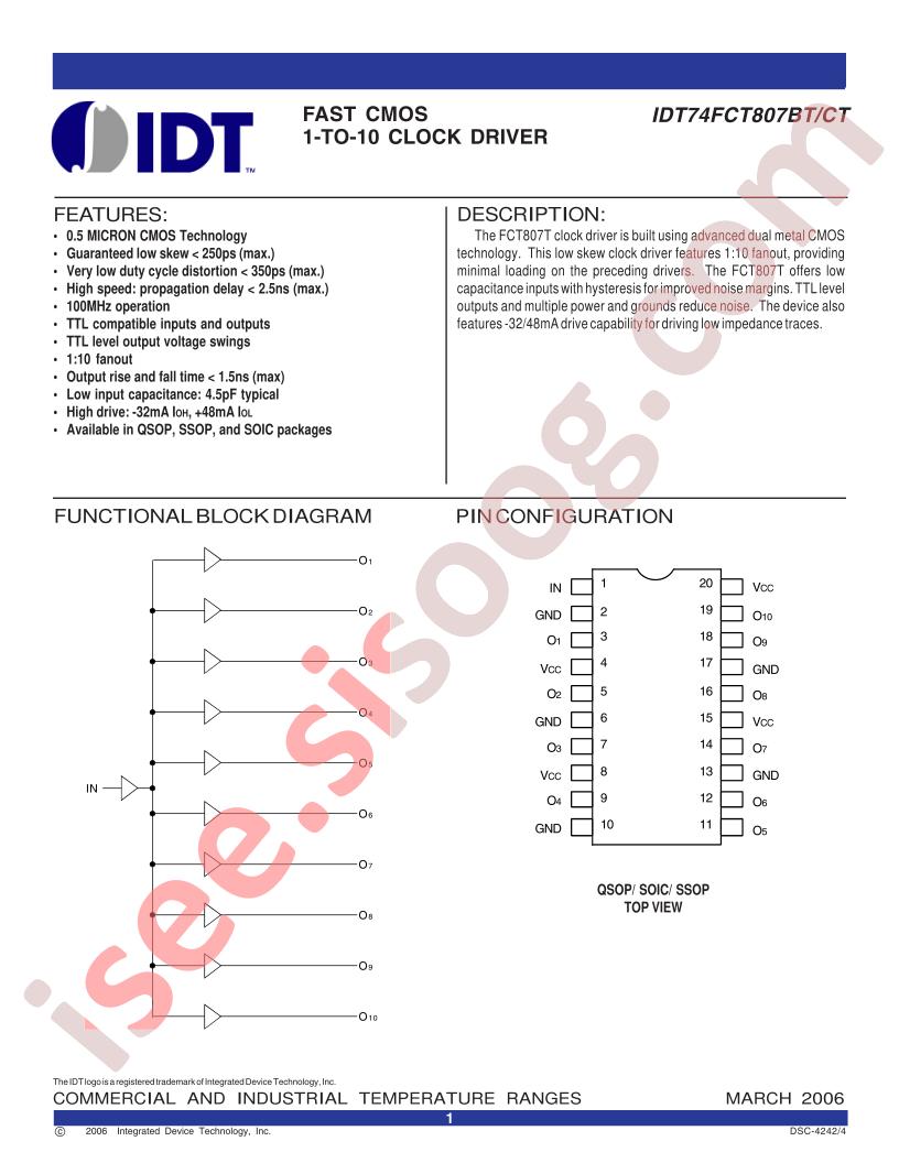 IDT74FCT807BTPYI