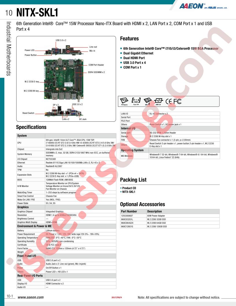 NITX-SKL1-3955-A10