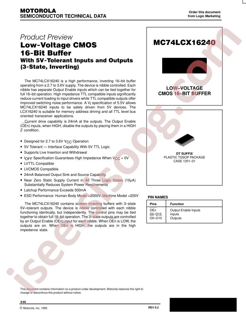 MC74LCX16240DT