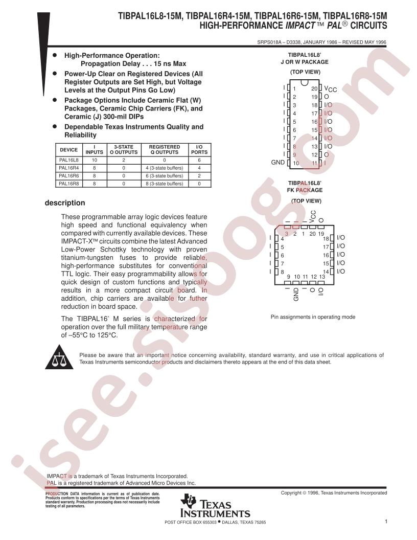 TIBPAL16L8-15MFK