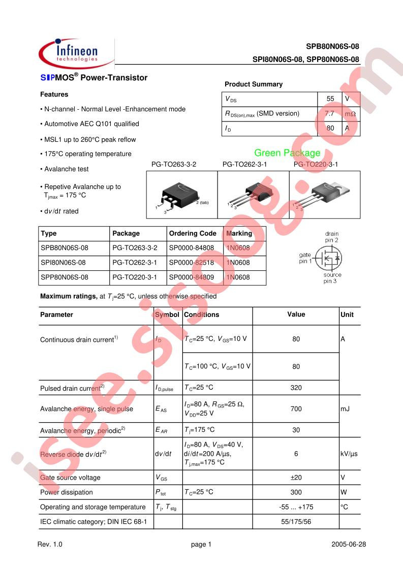 SPP80N06S-08