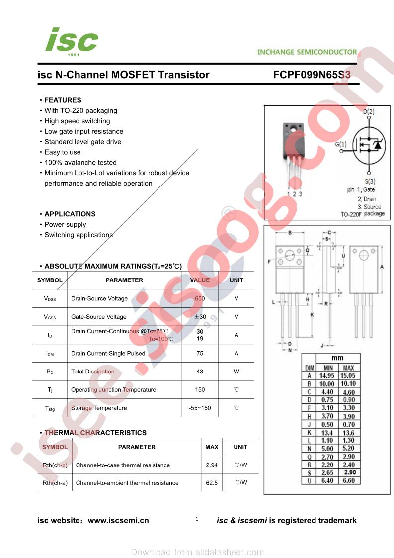 FCPF099N65S3