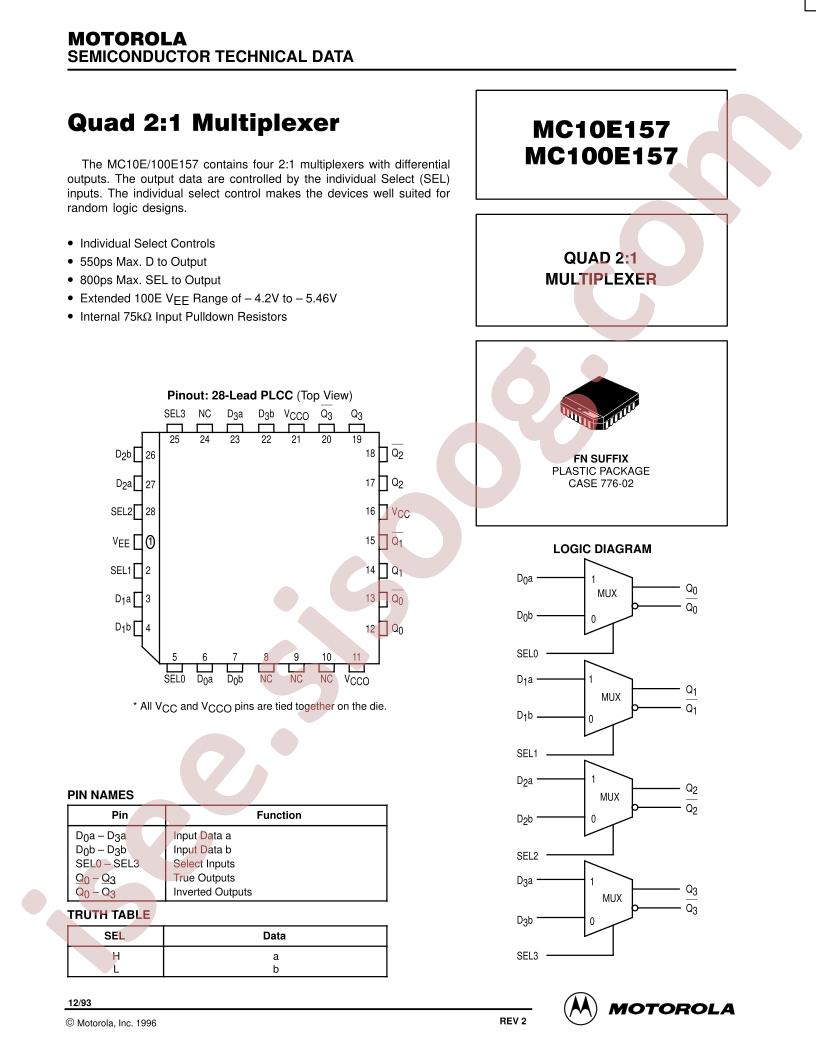 MC10E157FNR2