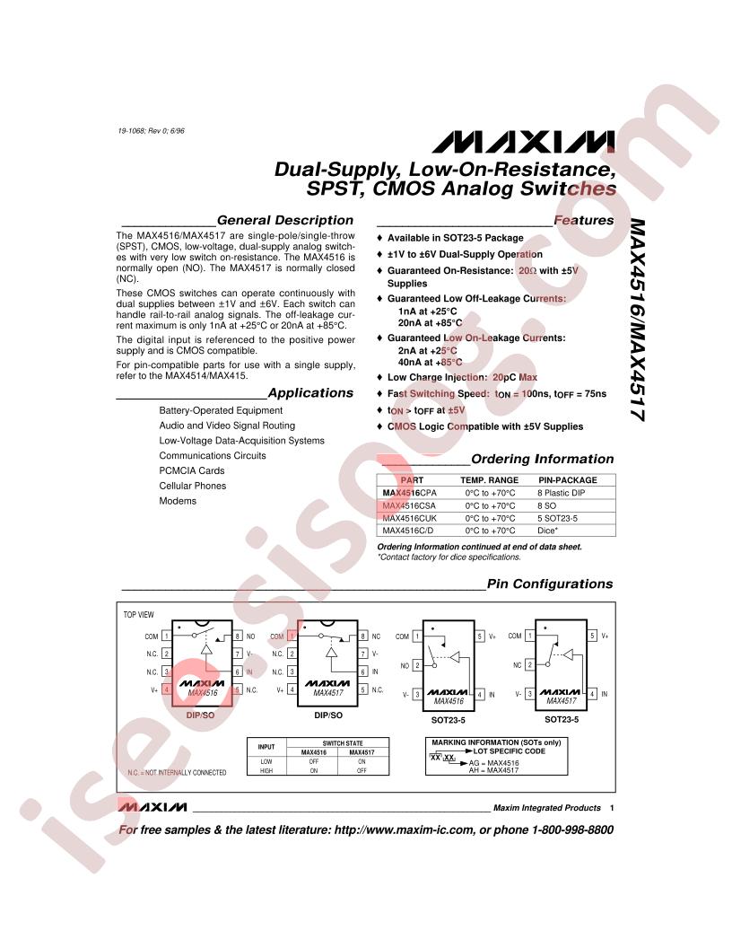 MAX4516CUK-T