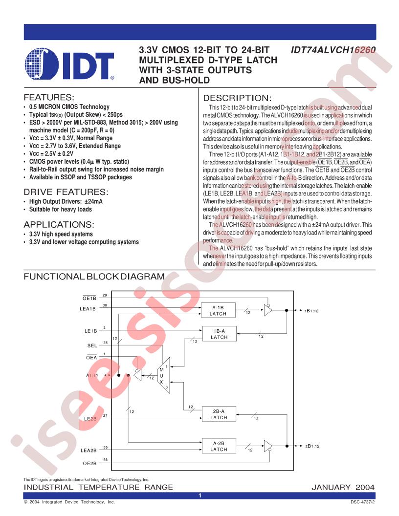 IDT74ALVCH16260