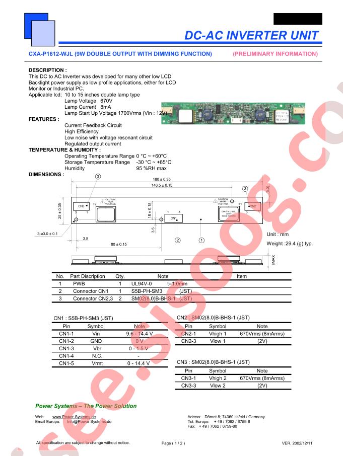 CXA-P1612-WJL