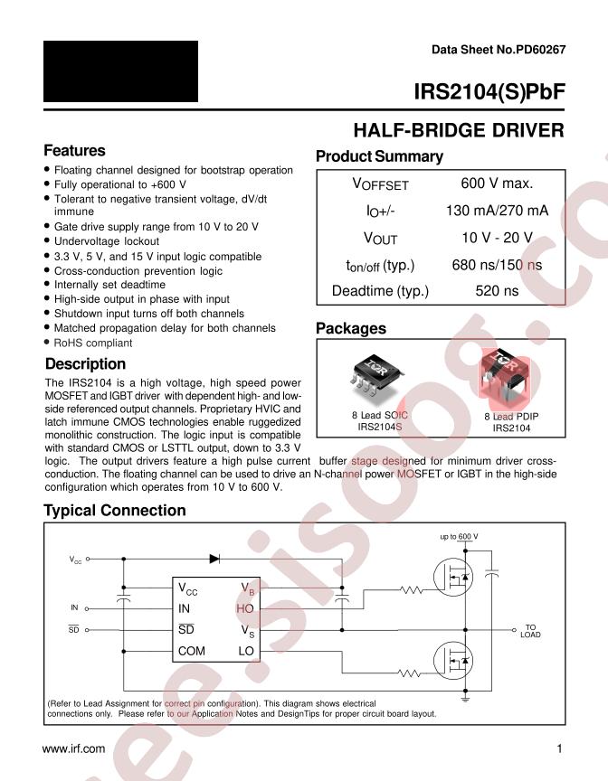 IRS2104STRPbF