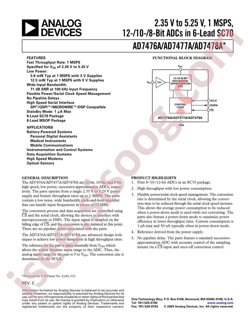 AD7476AAKS-REEL7