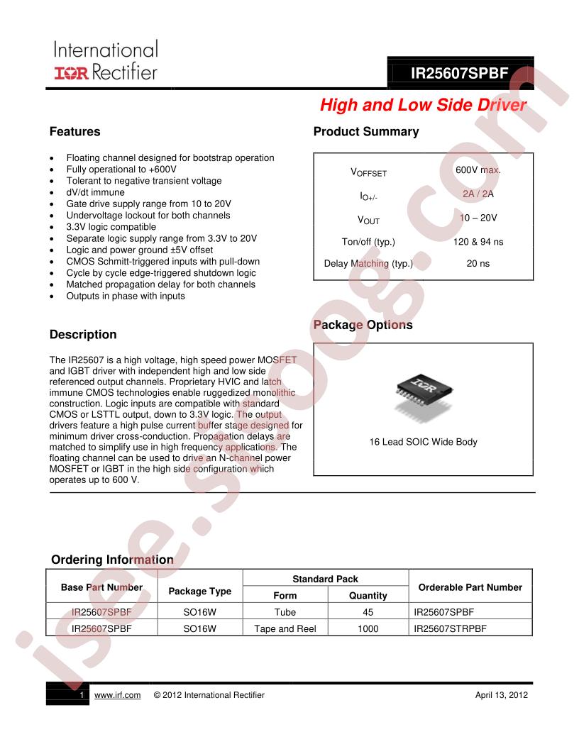 IR25607SPBF