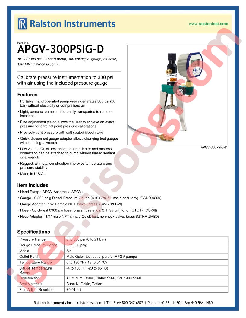 APGV-300PSIG-D