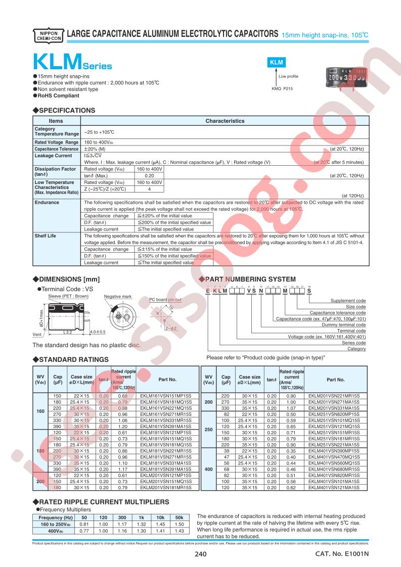 EKLM401VSN121MA15S