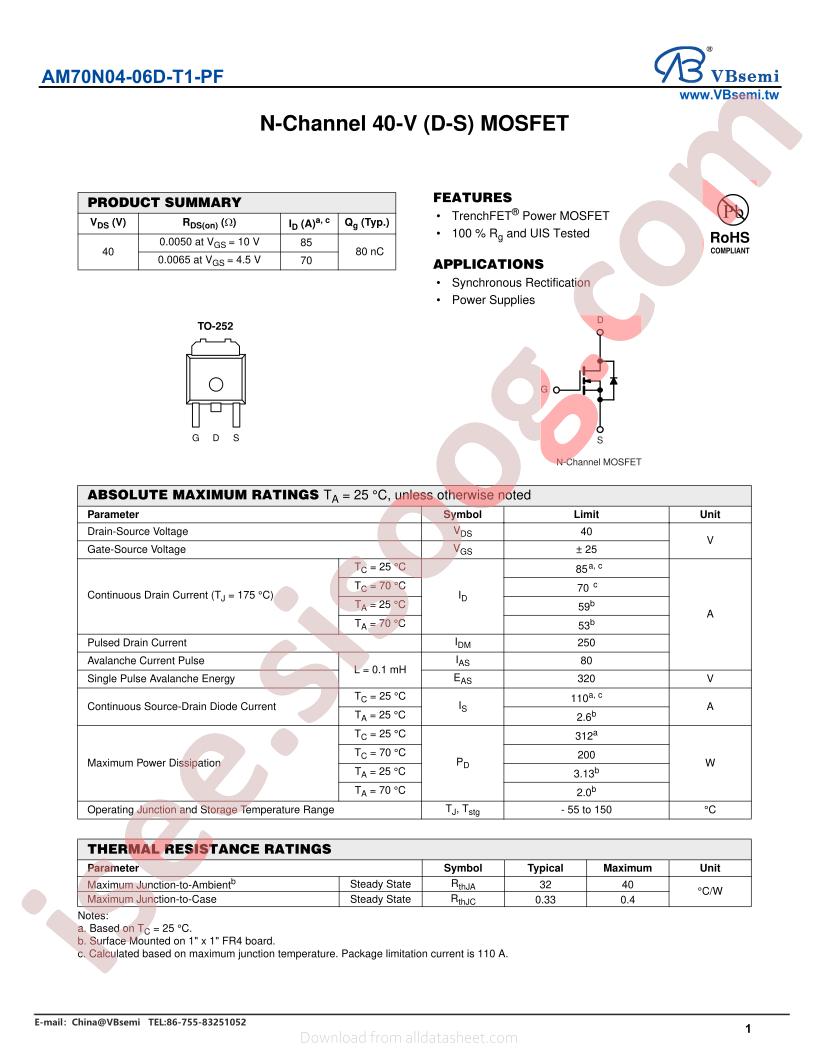 AM70N04-06D-T1-PF