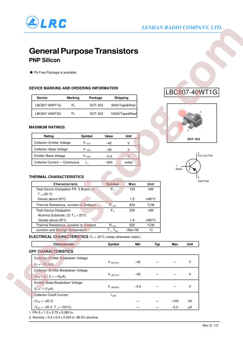 LBC807-40WT3G