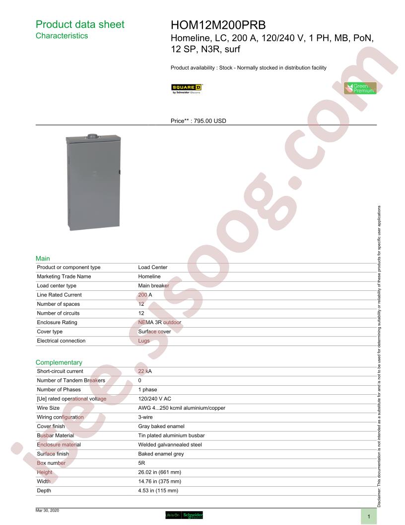 HOM12M200PRB
