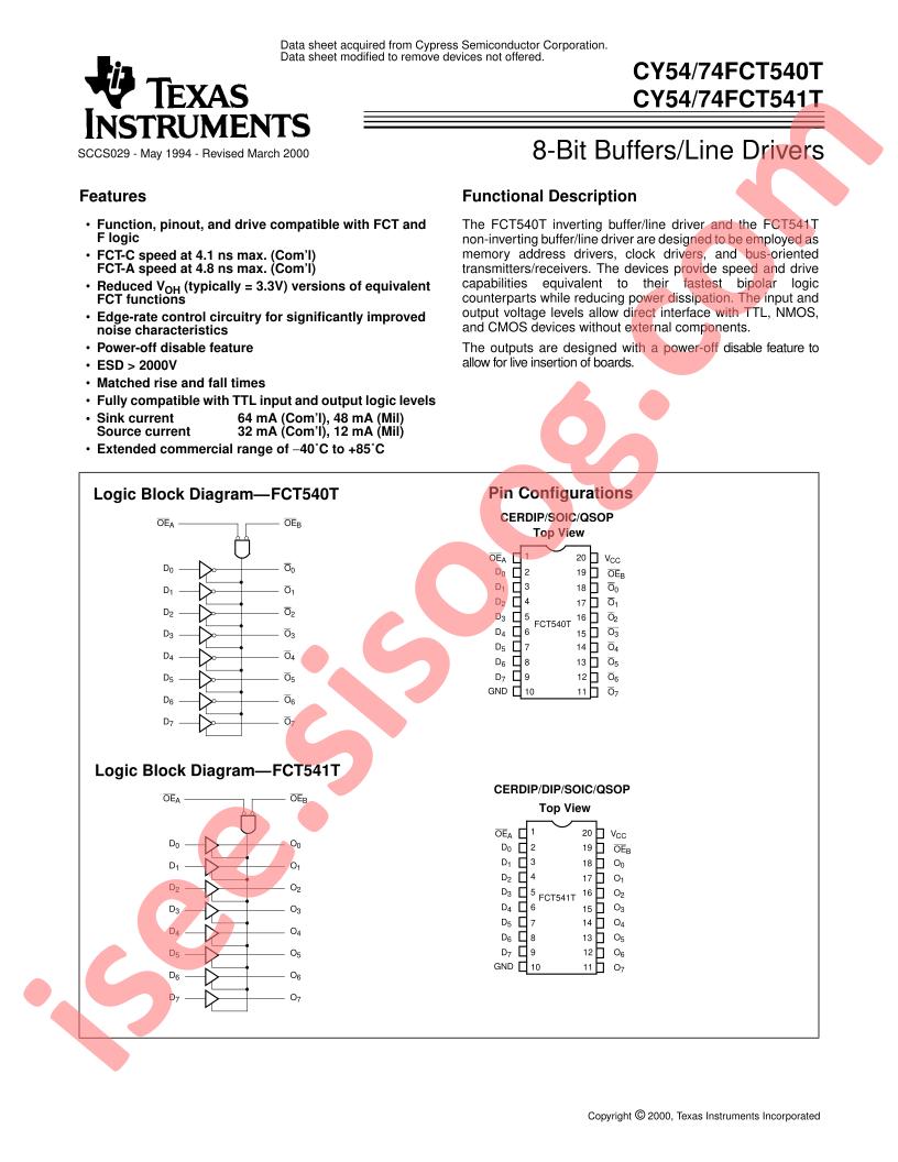 CY5474FCT540T
