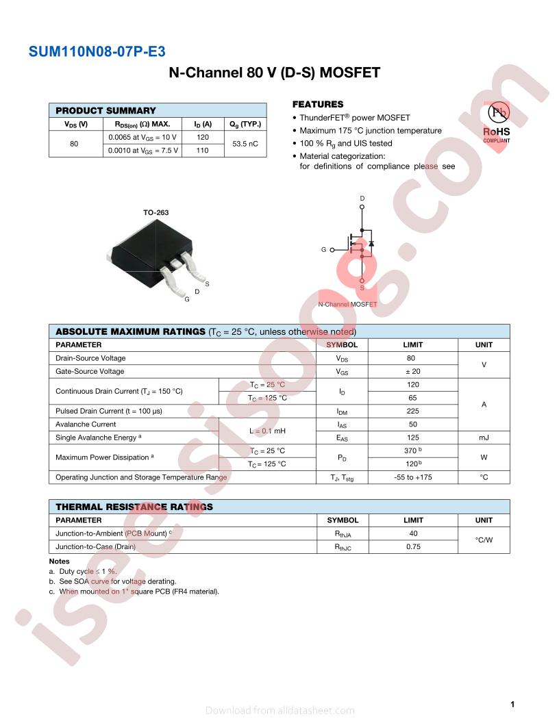 SUM110N08-07P-E3