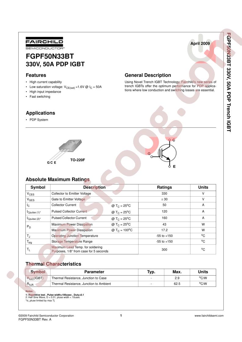 FGPF50N33BT
