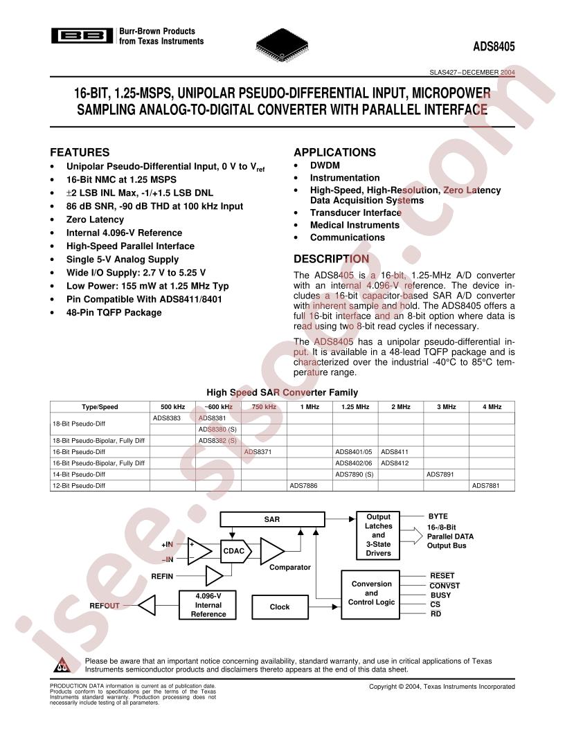 ADS8405IBPFBT