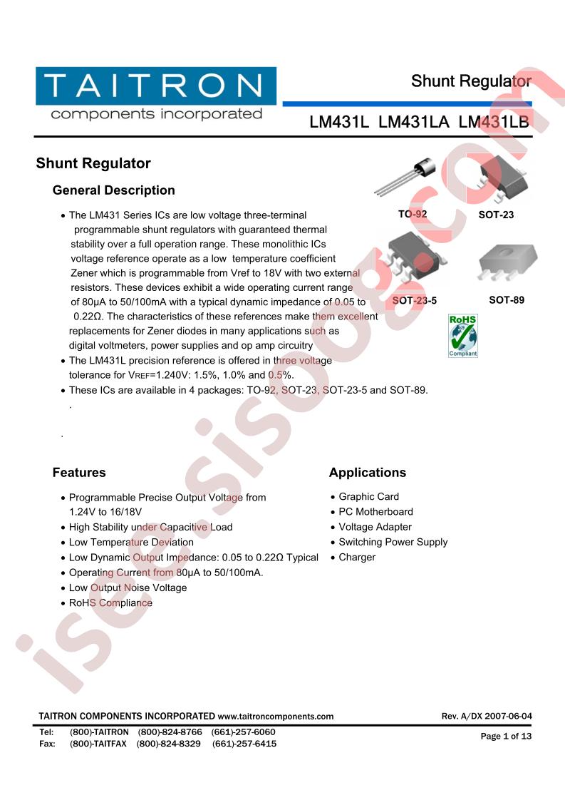 LM431LBZ-XX-TR70