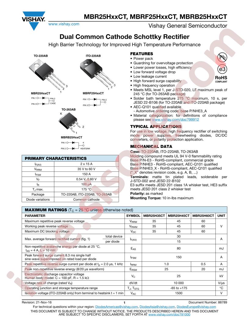 MBR25H60CT-E3