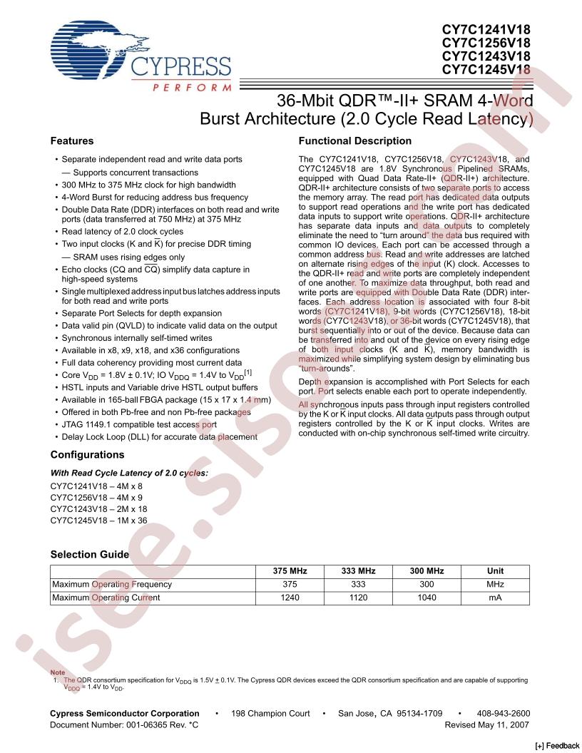 CY7C1241V18