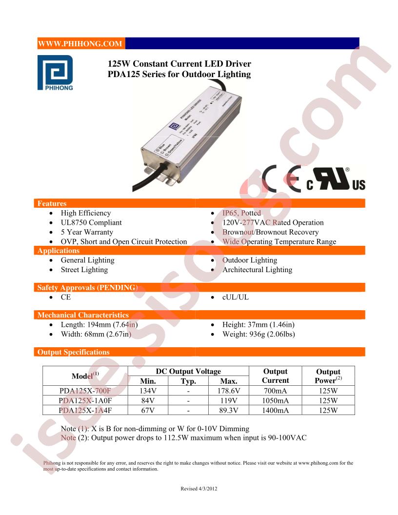 PDA125X-700F
