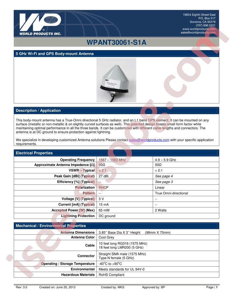 WPANT30061-S1A