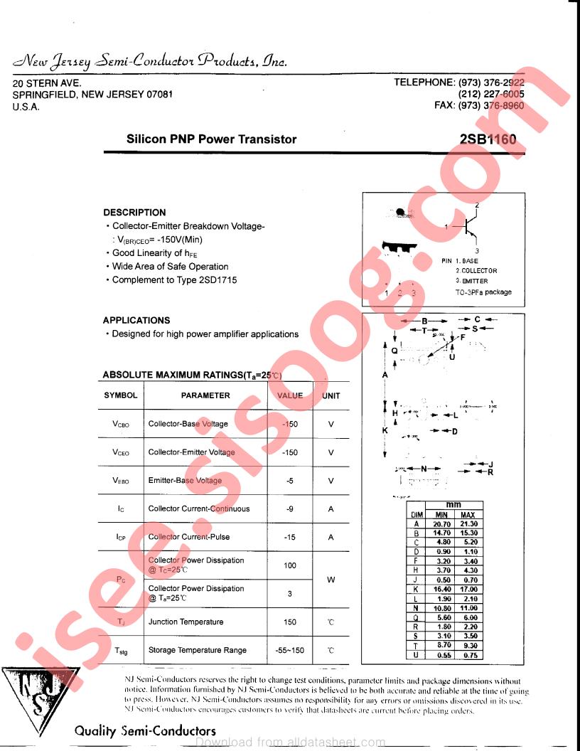 2SB1160