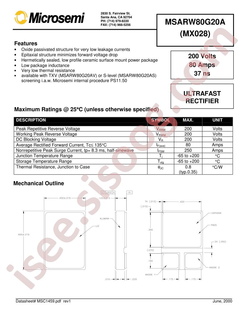 MSARW80G20A